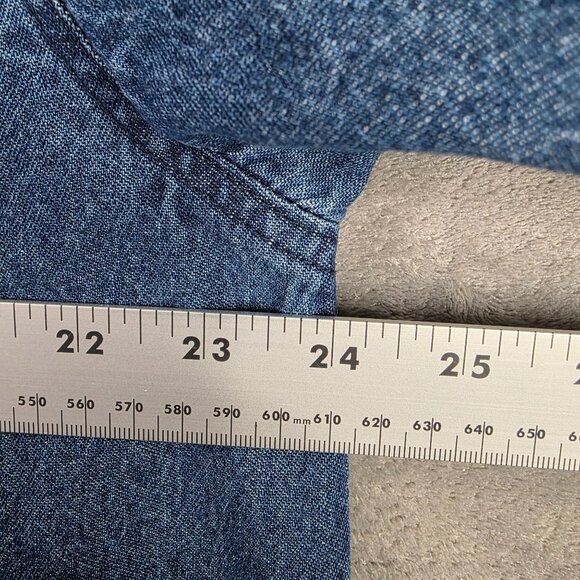 Womens Studio West Flora Embroidered Blue Denim Shirt Jacket Button Down Size XL - Picture 6 of 8